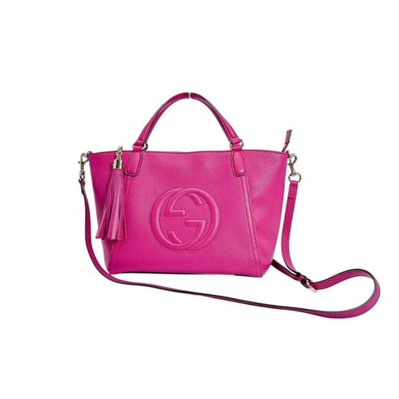 GUCCI Pink Leather Bag - Picture 1 of 16